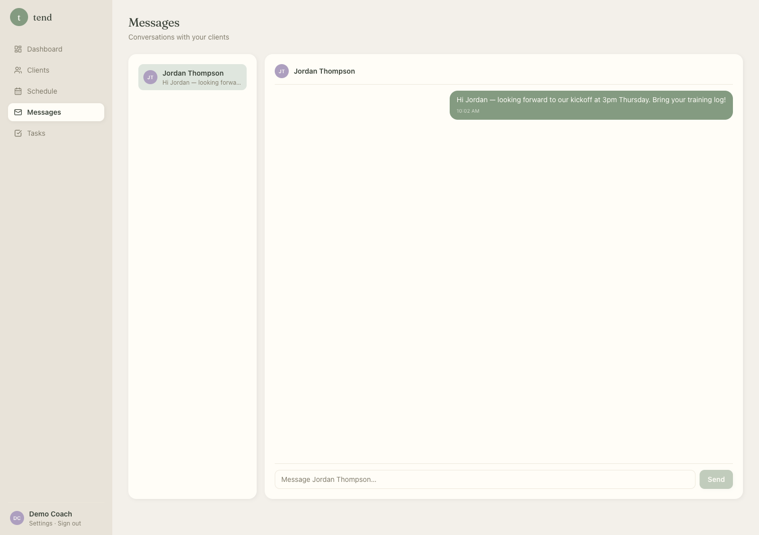 Messages that stay with the work — product screenshot